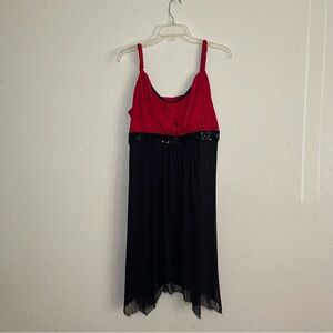 Y2K Sweet Storm Red and Black High Low Cocktail Dress Woman's Size 18W
